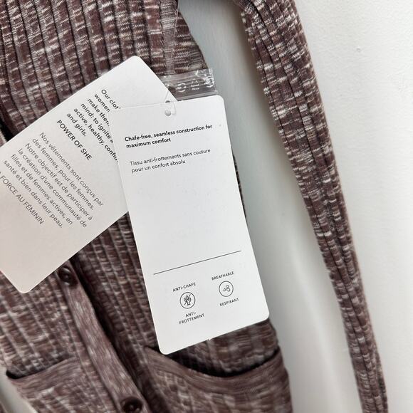 Athleta Revolve Seamless Cardigan Ribbed Knit Stretch Brown Purple XXS NWT - Picture 8 of 14